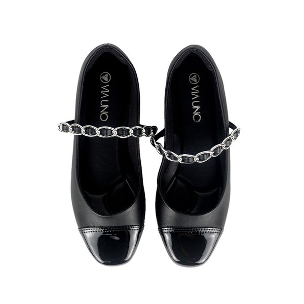 Compre Sapatilha Via Uno Bailarina Bico Redondo Preto Full Raise