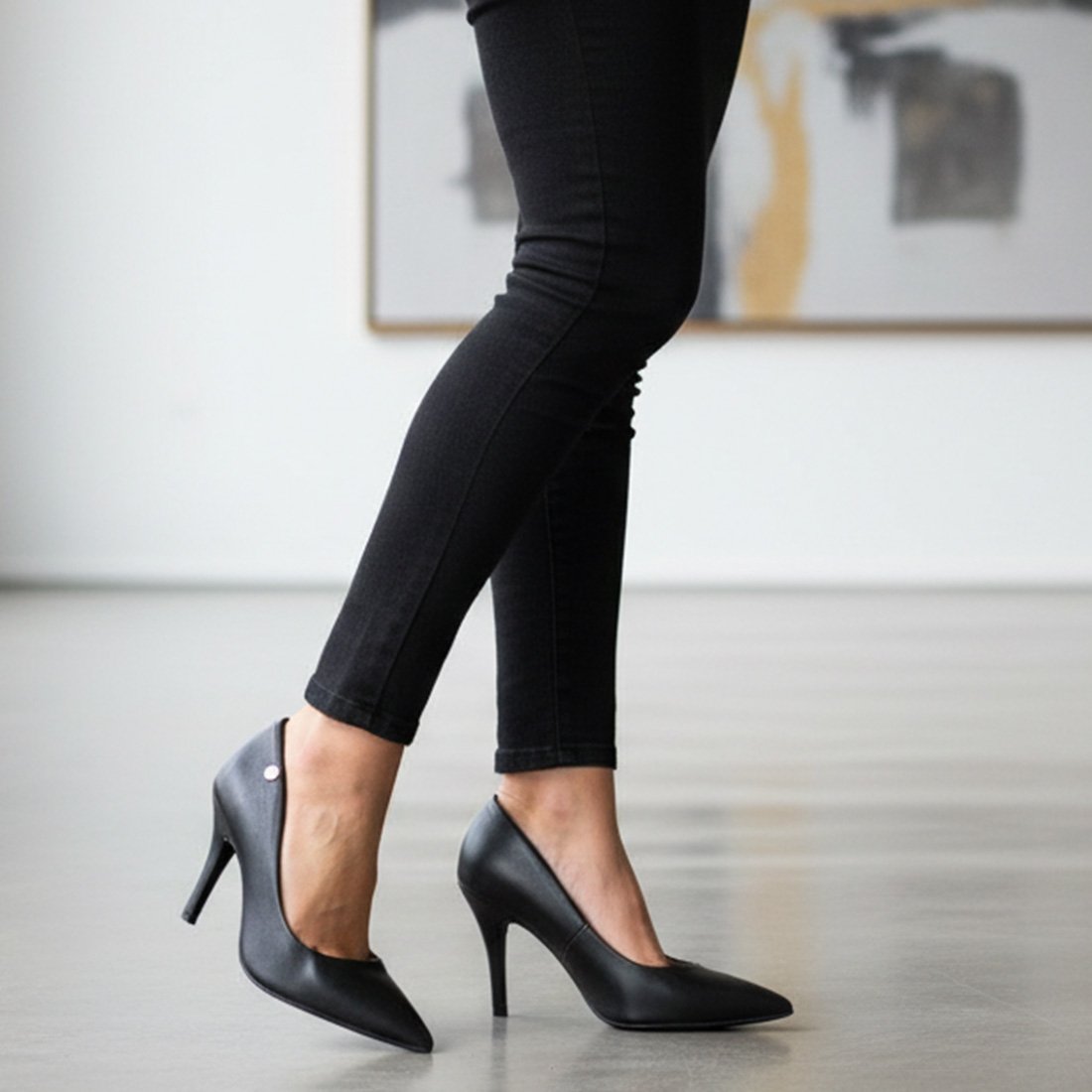 70 sapato scarpin vizzano bico fino salto alto pelica