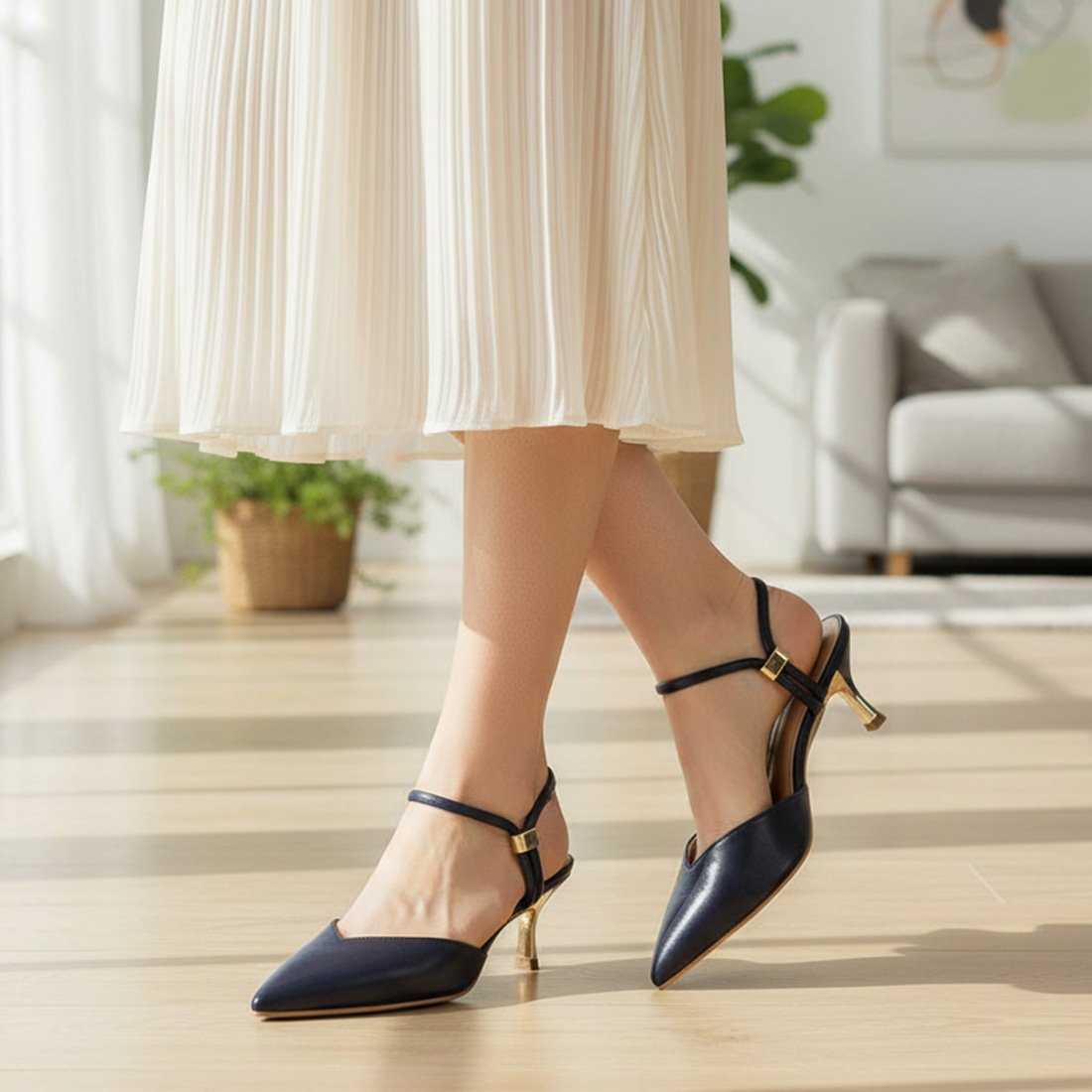 07 sapato scarpin luz da lua slingback salto baixo 58060001 azul 37