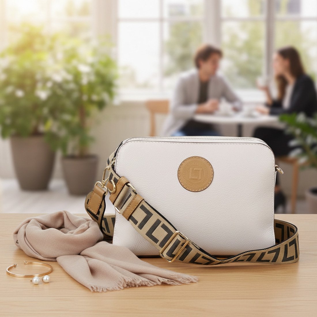 45 bolsa luz da lua bella tiracolo media 10006111 bege unico