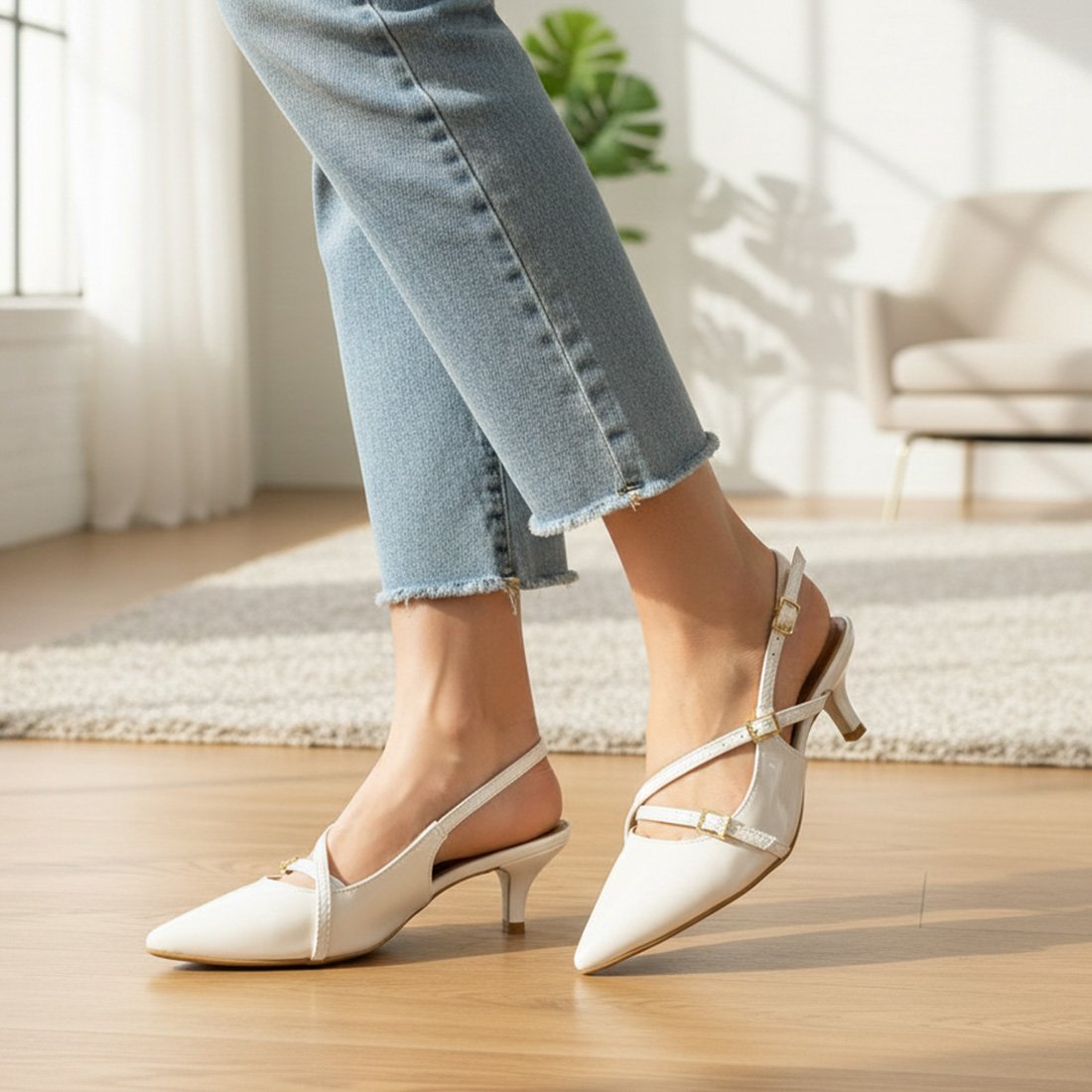 12 sapato scarpin vizzano bico fino slingback salto baixo