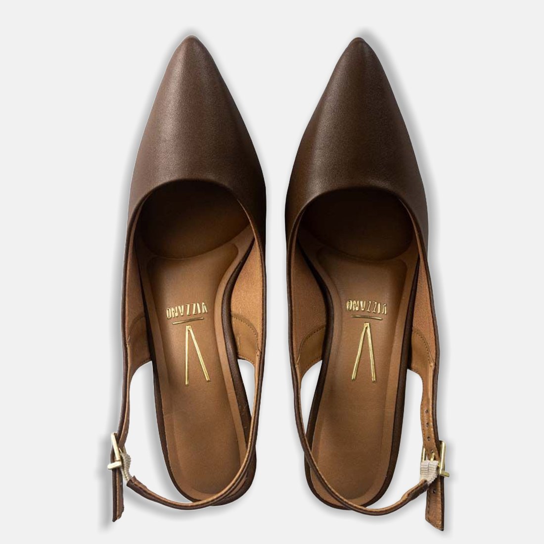 16 sapato scarpin vizzano bico fino slingback salto medio