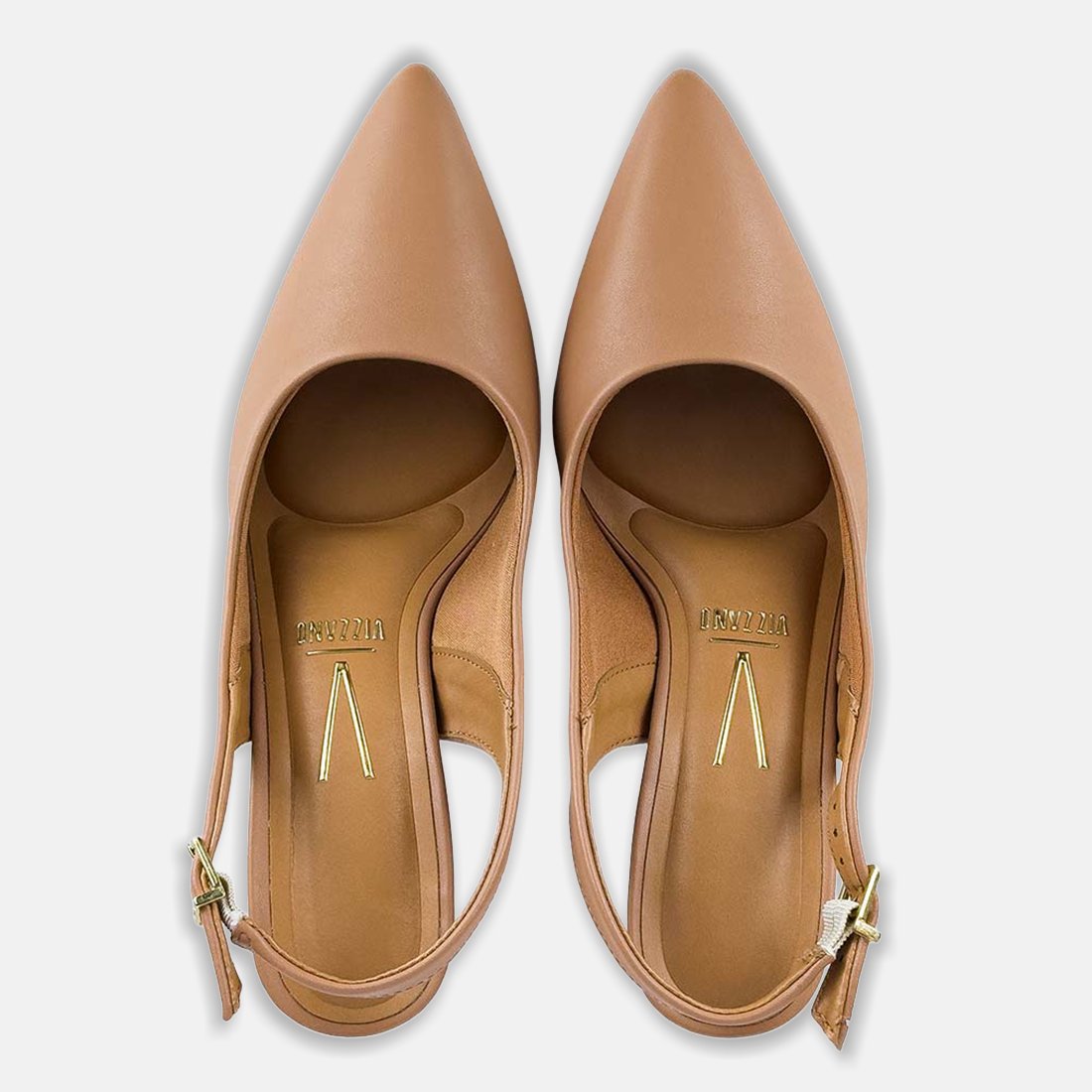 23 sapato scarpin vizzano bico fino slingback salto medio