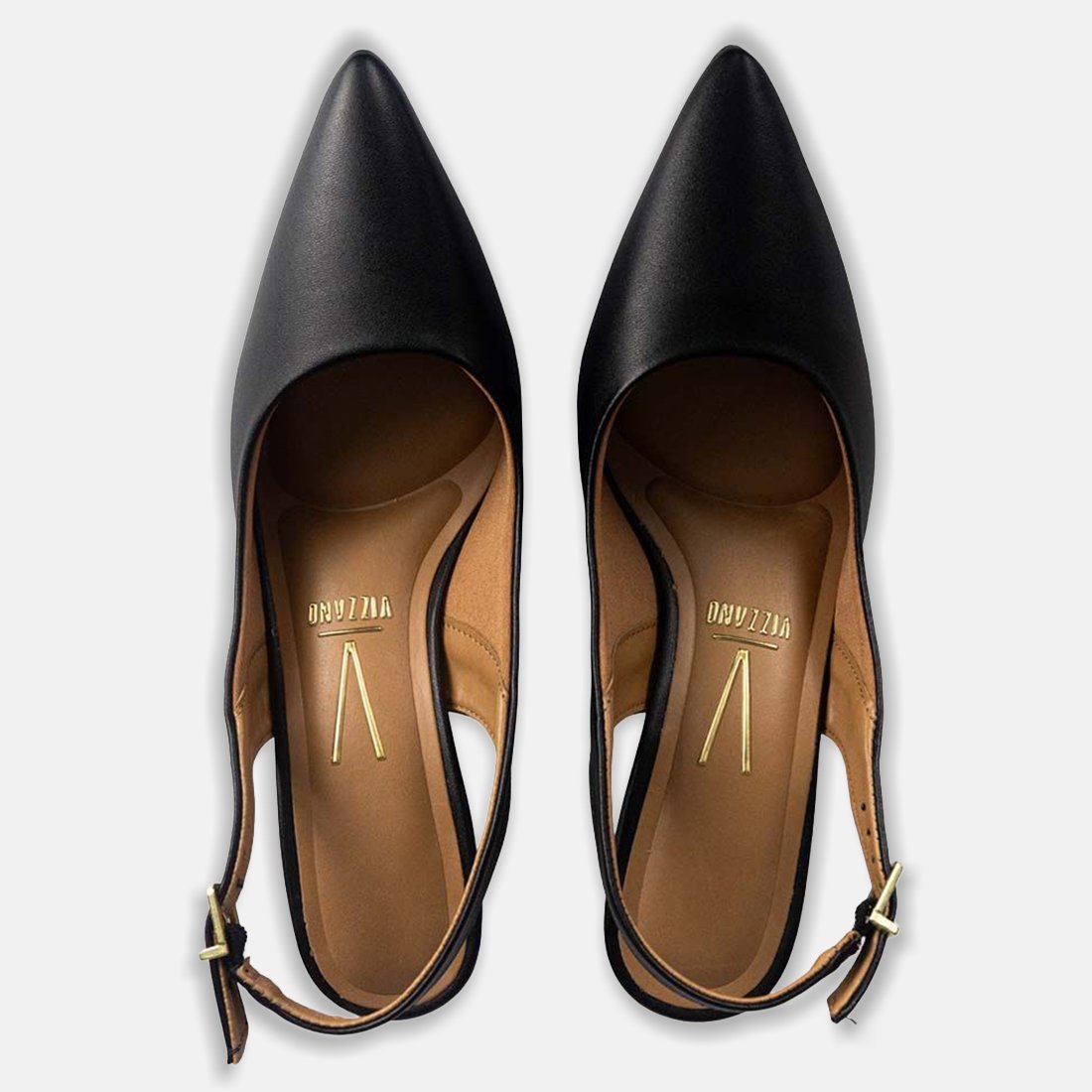29 sapato scarpin vizzano bico fino slingback salto medio