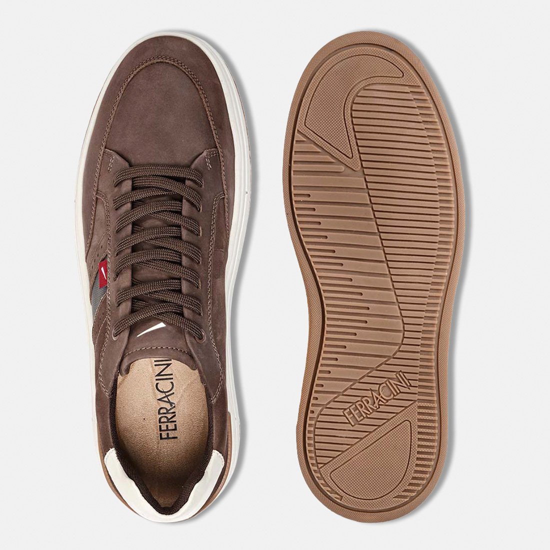 04 tenis sneaker ferracini cervo sport recortes marrom 38