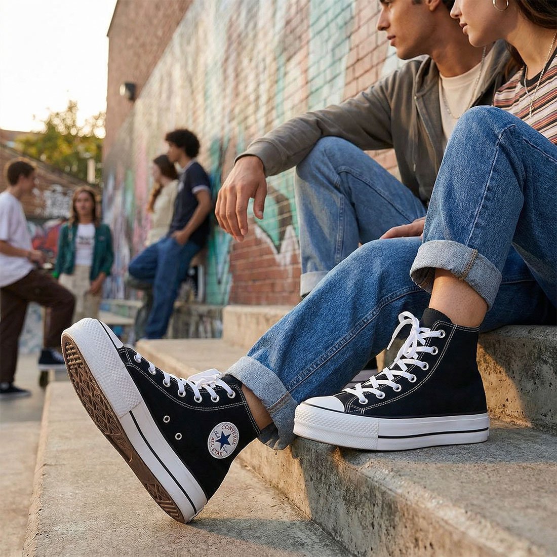 21 tenis converse all star chuck lift canvas alto ct04940004