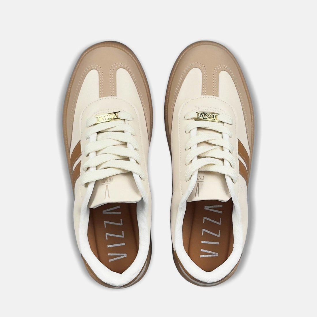 06 tenis vizzano casual sola reta urban 1444 100 branco bege