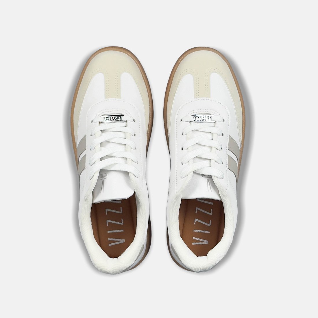 24 tenis vizzano casual sola reta urban 1444 100 branco bege